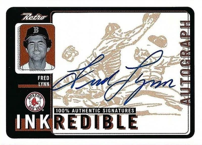 FRED LYNN  1999 UD  Retro Inkredible Authentic Auto Autograph  Boston Red Sox - Image 1 of 2