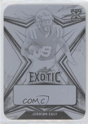 2022 Leaf Exotic Printing Plate Black Parrot 1/1 Jerrion Ealy Rookie RC 4z8 - Image 1 of 3