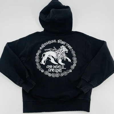 VTG Stussy Pullover Hoodie Adult Black Medium Rasta Lion International - Image 1 of 4