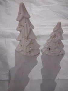 Aomoonoa Keramik Weihnachtsbaum...Diy Winterdorf Neu 2er Set - Bild 1 von 5