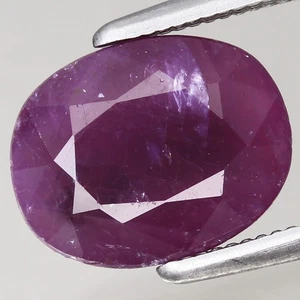3.14ct  9.3x7.3mm Oval 100%Natural Unheated Purplish Red Ruby Guinea, Africa - Picture 1 of 4