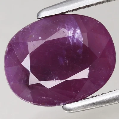 3.14ct  9.3x7.3mm Oval 100%Natural Unheated Purplish Red Ruby Guinea, Africa - Image 1 of 4