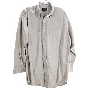 Ralph Lauren Chaps Mens 16.5 32/33 Long Sleeve Button-Down Beige 2 ply OXford - Picture 1 of 11