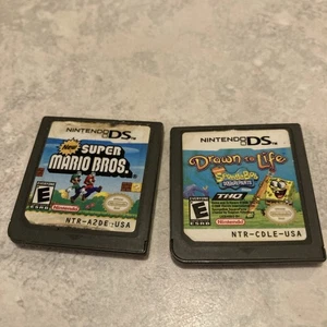 Nintendo DS Games Lot Super Mario Bros. And Drawn To Life Cartridges - Picture 1 of 2
