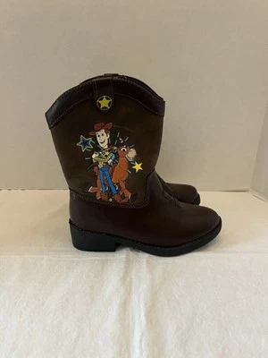 Disney Toy Story Woody & Bullseye Jóvenes Niños Talla 10 Marrón Cremallera Botas de Vaquero Foto 1 de 4