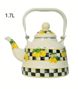 Slightly Chipped Spout Kettle in the Style of MacKenzie Childs Lemons 1.7L - Picture 1 of 6