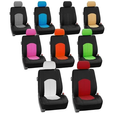 Fundas de asiento de cuero sintético de la más alta calidad para auto camioneta SUV - Juego completo Foto 1 de 2