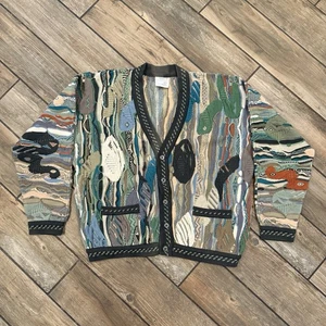 Vintage COOGI Sweater 3D Knit 100% Mercerised Multicolor Australia Size Large - Picture 1 of 17