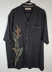 Tommy Bahama Hemd XL Herren schwarz bestickt Blumenmuster Fronttasche reduziert - Bild 1 von 10