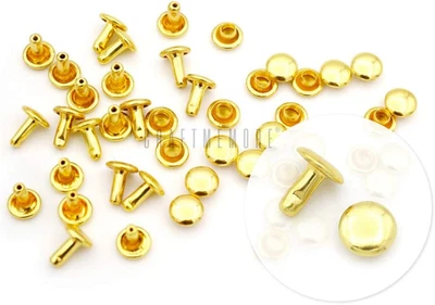 100 Sets Double Cap Rivets Leather Rivet Tubular Metal Rapid Rivet Studs for Lea - Image 1 of 4