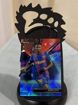 2021-22 Finest UEFA CL Blue Aqua Vaporwave Refractors #83 Ansu Fati /99 - Image 1 of 2