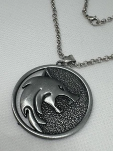 Neu Edelstahl Kette Halskette The Witcher Geralt Medaillon Charm Anhänger - Bild 1 von 15