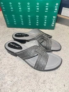 David Tate Thrill Women's Sandal Black Slip On Slide Brand New! Size 9 M - Picture 1 of 5