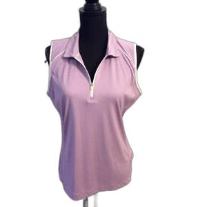 Camicia da golf donna grande L lavanda senza maniche zip parziale Slazenger - Foto 1 di 4