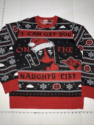 Suéter Feo Navidad Marvel Deadpool "Naughty List", Para Hombre Talla M, Ligero Foto 1 de 4