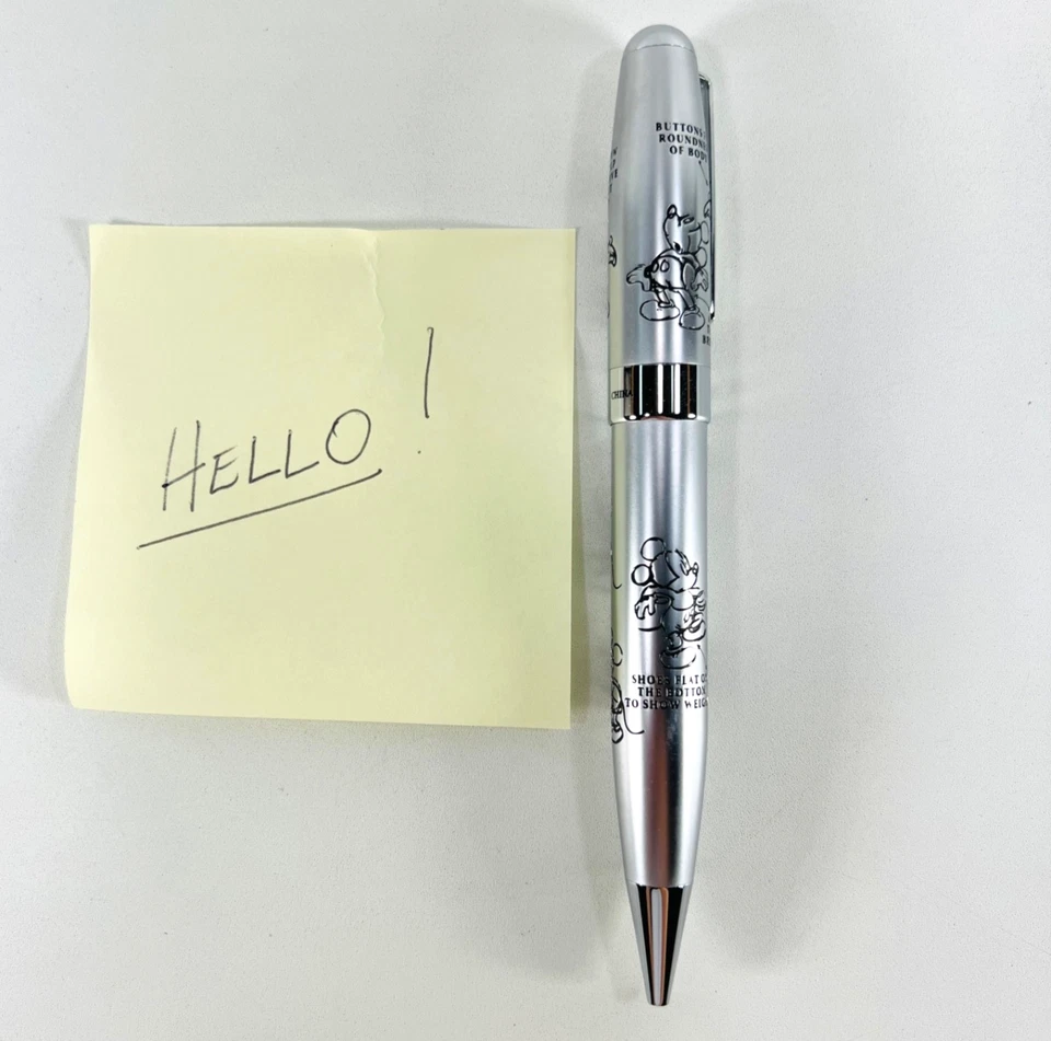 Bolígrafo Disney Mickey Mouse Colección Ejecutiva Retro Grabado Plata Metal Foto 1 de 4