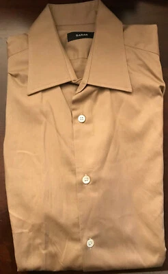 Camisa masculina Sarar Getzner manga longa bege L 40 algodão SLIMFIT - Imagem 1 de 4