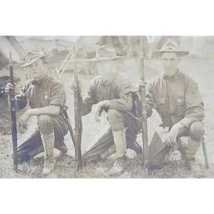 1911 Army Infantry Sharpshooters Photo Postcard, Army Cavalry Account Of Battle - Picture 1 of 3