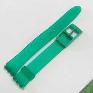 SWATCH Watch 12mm Strap Replacement Band Clear Turquoise Green Generic Ladies - Picture 1 of 3