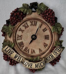 Live, Love, Laugh Grapes Wall Clock- Battery operated