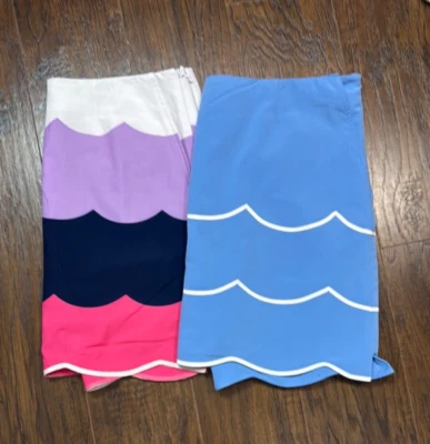 Saia curta golfe Golftini Tiffany parte inferior azul rosa 8 leve preppy - Imagem 1 de 4