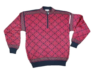 MEISTER Nordic Ski Sweater Size XL Black RED 1/4 Zip Pullover - Picture 1 of 5