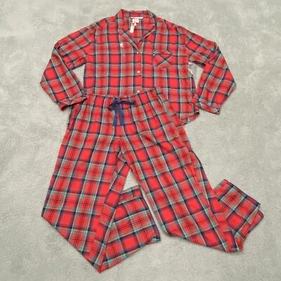 Victorias Secret Pajama Set NWT Sleepwear Women  Large Red Plaid Flannel - Image 1 of 4