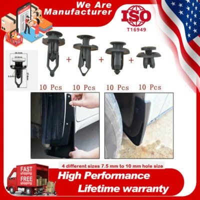 40Pack Bumper Clips Fender Hood Moulding Side Spoiler For Honda Toyota Ford GMC - Image 1 of 4