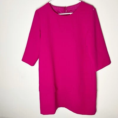 Vestido Kate Spade Mujer 8 Rosa Manga 3/4 Cambio Festoneado Forrado Nueva York Foto 1 de 4