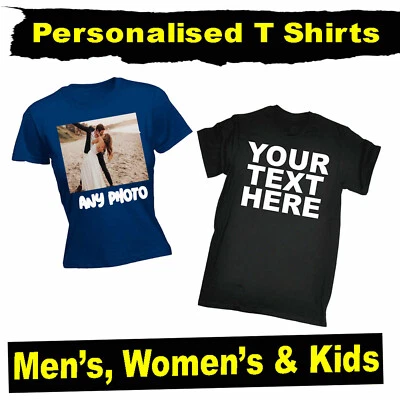 Personalised T Shirt - Your Custom Text - t-shirt tee shirts Men's Women's Kid's - image 1 of 4