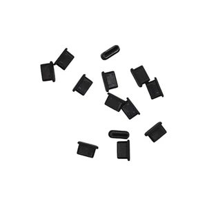 10x USB-C Staubschutz-Kappen Dust Plug Stecker Silikon Schutz - schwarz - Bild 1 von 3