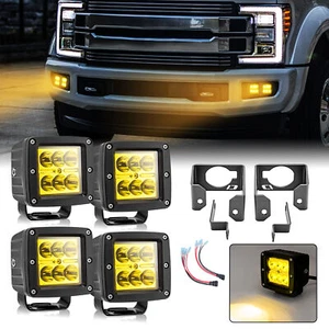Amber LED Bumper Fog Lights Driving Lamp Kit For 2017-18 19 F250 F350 Super Duty - Picture 1 of 7
