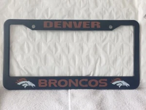 Denver Broncos schwarz Metall Auto Nummernschild Rahmen Tag Pro NFL Football NEU - Bild 1 von 2