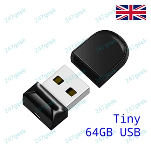 🇬🇧 Low Profile 64GB USB stick flash pen drive Mini Tiny Small for in car MP3 - Picture 1 of 2