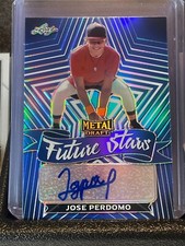 #/35 2021 Leaf Metal Draft Rookie Blue Future Stars Autograph Jose Perdomo