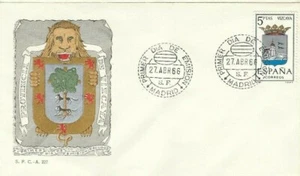 FDC Primer día España 1966 Escudos VIZCAYA - Imagen 1 de 1