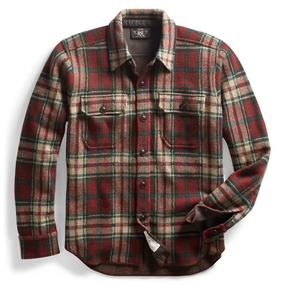 Camisa de Trabajo Suéter RRL Ralph Lauren Mezcla Lana Cachemira-HOMBRE-M Foto 1 de 2