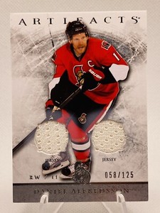 12-13 UD Upper Deck Artifacts  Daniel Alfredsson  /125  Dual Jerseys  HOF