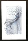 Abstract Pencil Drawing "Seaside Moon" 5.50" x 8.50" Signed Original 2020-0005