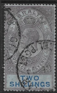 GIBRALTAR SG99 1924 2/= GREY-PURPLE & BLUE ON BLUE USED (p) - Picture 1 of 1
