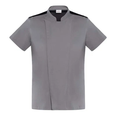 Giacca Cuoco Thiago Grigia a Manica Corta con Rete - GIBLOR'S - Pizzaiolo - Immagine 1 di 2