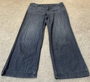 Ralph Lauren Wide Leg Pants Women’s Sz 10 Blue Chambray Mid Rise Modern Classic - Picture 1 of 12