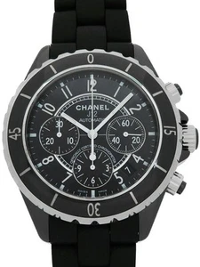 CHANEL J12 Black Ceramic Chronograph 41mm H0939 Men #T272 - Picture 1 of 9