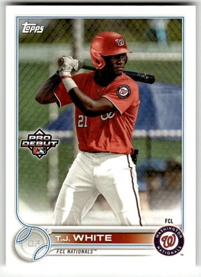 2022 Topps Pro Debut #PD-191 T.J. White FCL Nationals Baseball - Image 1 of 2