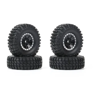 4x Alum Rim Rubber Tire 55mm Wheel Set for RC Axial 1-24 SCX24 Upgrade Parts - Picture 1 of 11