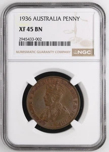 1936 Australia Penny - NGC XF 45 BN - George V - Picture 1 of 2