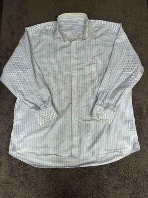 Camisa Lorenzo Uomo Para Hombre Talla 34 X 35 Azul Claro Rayas Manga Larga Abotonada Foto 1 de 4