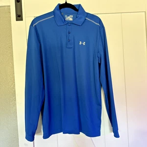 Camisa Polo Under Armour Para Hombre Toda Temporada Manga Larga Calce Suelto M Azul - Imagen 1 de 5