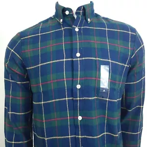 Club Room Herren elegantes lässiges Langarm Flanellhemd Knopfleiste grün Small - Bild 1 von 7