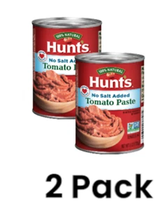 (2 pack) Hunt's No Salt Added Tomato Paste, 6 oz Can - Picture 1 of 1